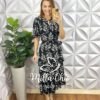 Vestido Copacabana Viscose Com Foil - Preto - Milla Chic