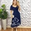 Vestido Geórgia Viscolinho-Azul Marinho - Milla Chic