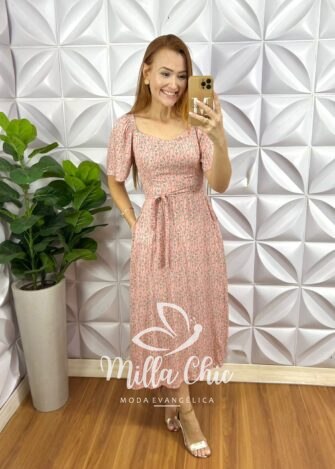 Milla Chic - millachic com br vestido georgia viscolinho estampada liberty rose 1 Vestido Geórgia Viscolinho Estampada liberty - Rose - Milla Chic