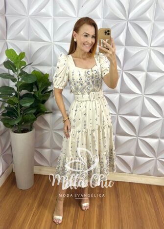 Milla Chic - millachic com br vestido lisboa tricoline 100 algodao 1 Vestido Lisboa Tricoline 100% Algodão - Milla Chic
