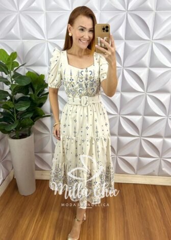 Milla Chic - millachic com br vestido lisboa tricoline 100 algodao 2 Vestido Lisboa Tricoline 100% Algodão - Milla Chic