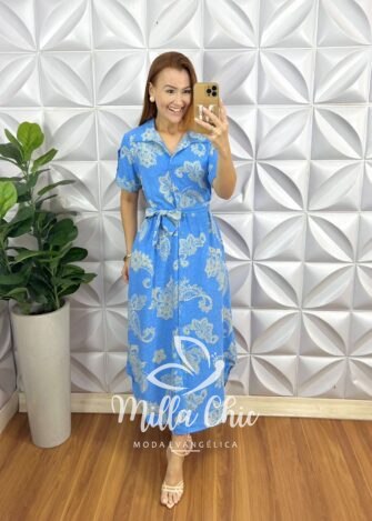 Vestido Salinas em crepinho estampado - Milla Chic
