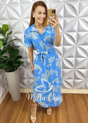 Vestido Salinas em crepinho estampado - Milla Chic