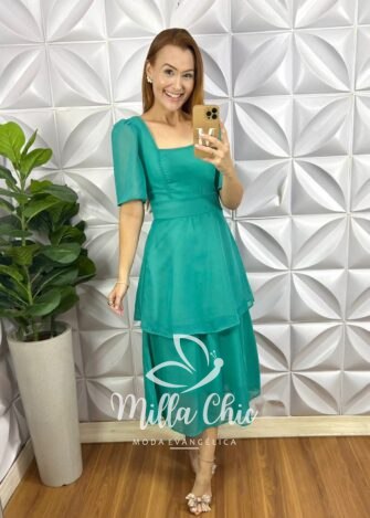 Vestido Marieta Em Viscolinho - Marrom - Milla Chic