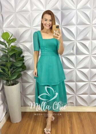 Vestido Marieta Em Viscolinho - Marrom - Milla Chic