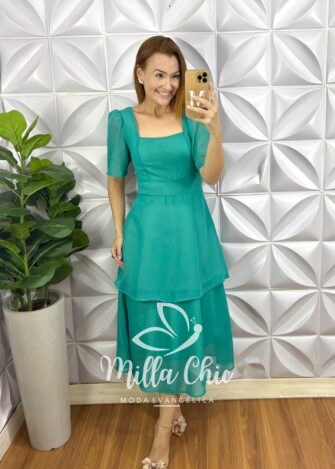 Vestido Marieta Em Viscolinho - Marrom - Milla Chic