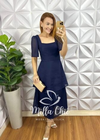 Vestido Santorini - Azul Marinho - Milla Chic