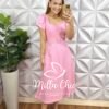 Milla Chic - millachic com br vestido sonho rosa tecido marrant 1 Vestido Áustria Em Linho - Caramelo - Milla Chic