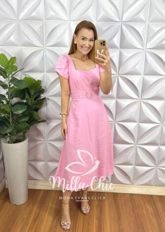 Vestido Áustria Em Linho - Caramelo - Milla Chic