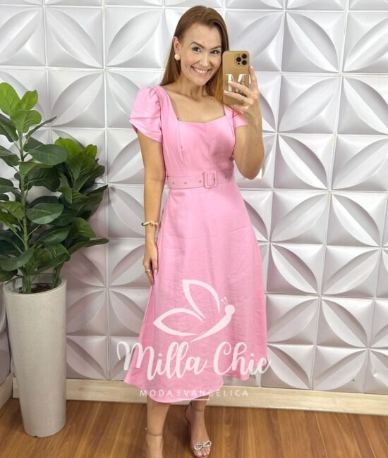 Vestido Áustria Em Linho - Caramelo - Milla Chic