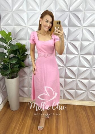 Vestido Áustria Em Linho - Caramelo - Milla Chic