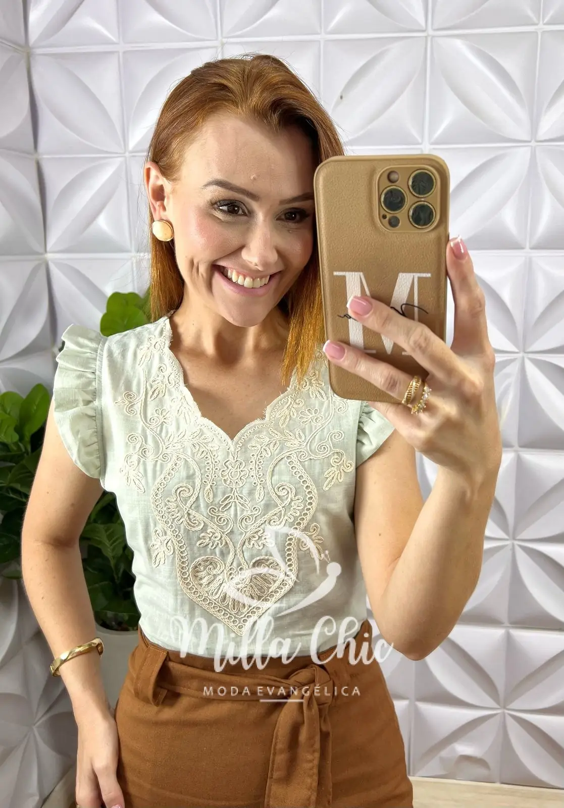 Blusa Marrocos Em Linho Bordada – Verde – Milla Chic Blusa Marrocos Em Linho Bordada - Verde - Milla Chic