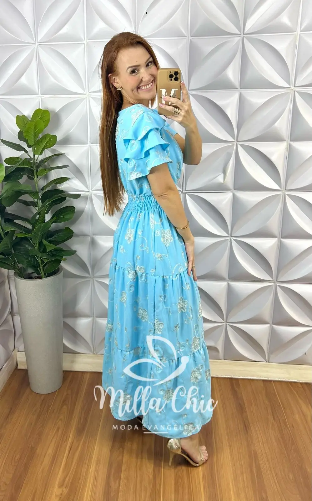 Vestido Sônia Dunna Bordado – Azul – Milla Chic Vestido Sônia Dunna Bordado - Azul - Milla Chic