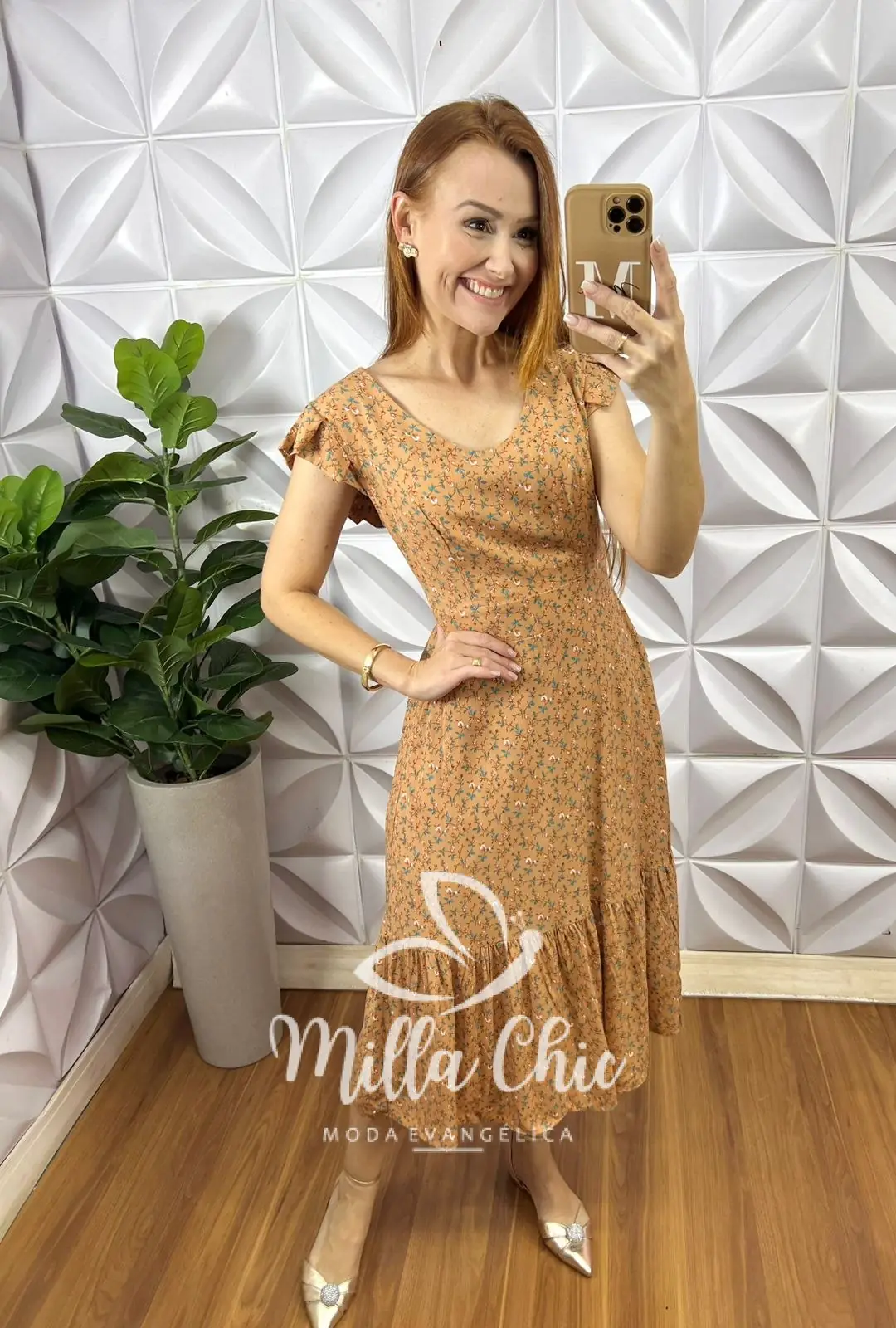 Vestido Safira Viscolinho – Marrom – Milla Chic Vestido Safira Viscolinho - Marrom - Milla Chic