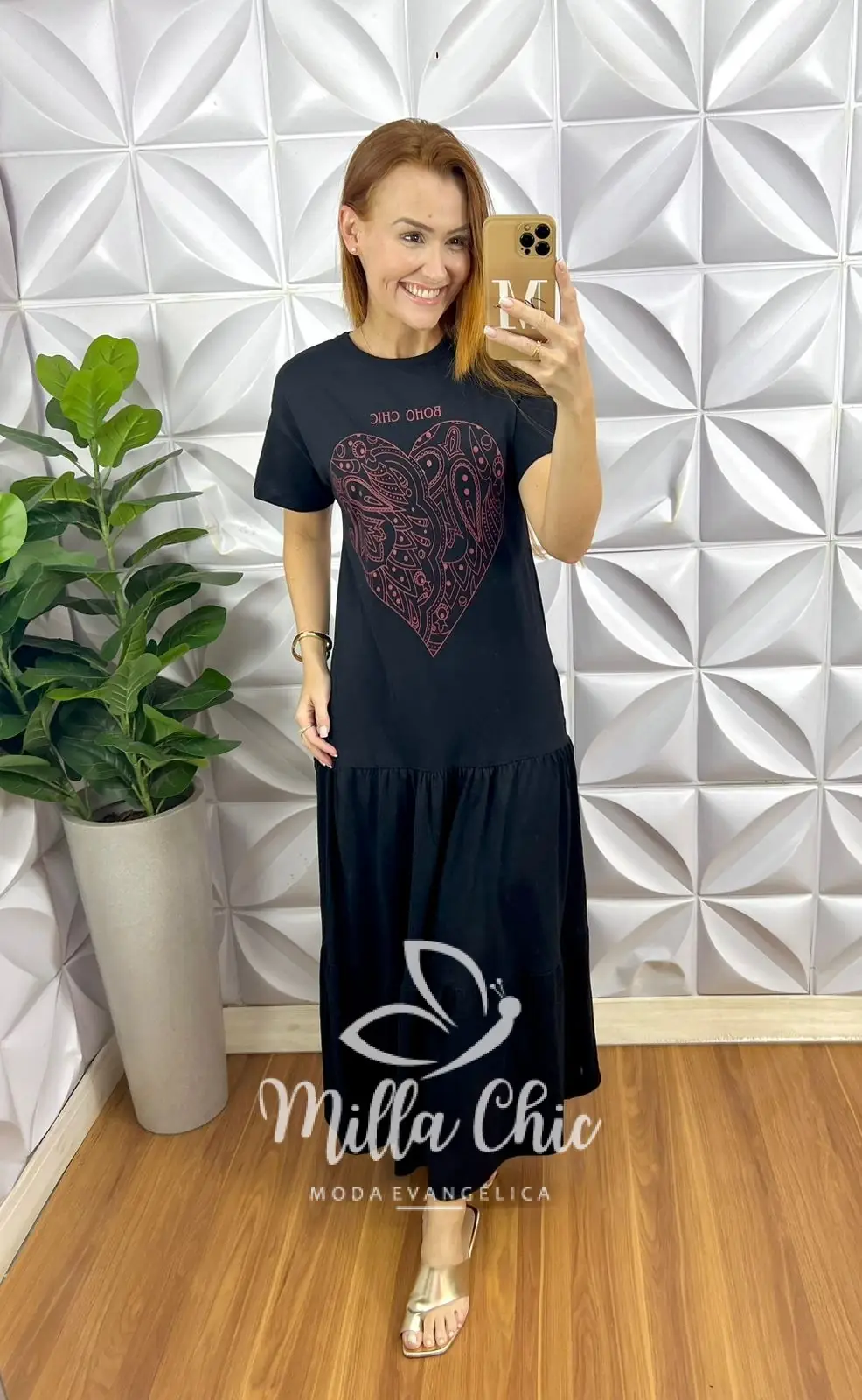 Vestido Boho Chic Malha Algodão – Preto – Milla Chic Vestido Boho Chic Malha Algodão - Preto - Milla Chic