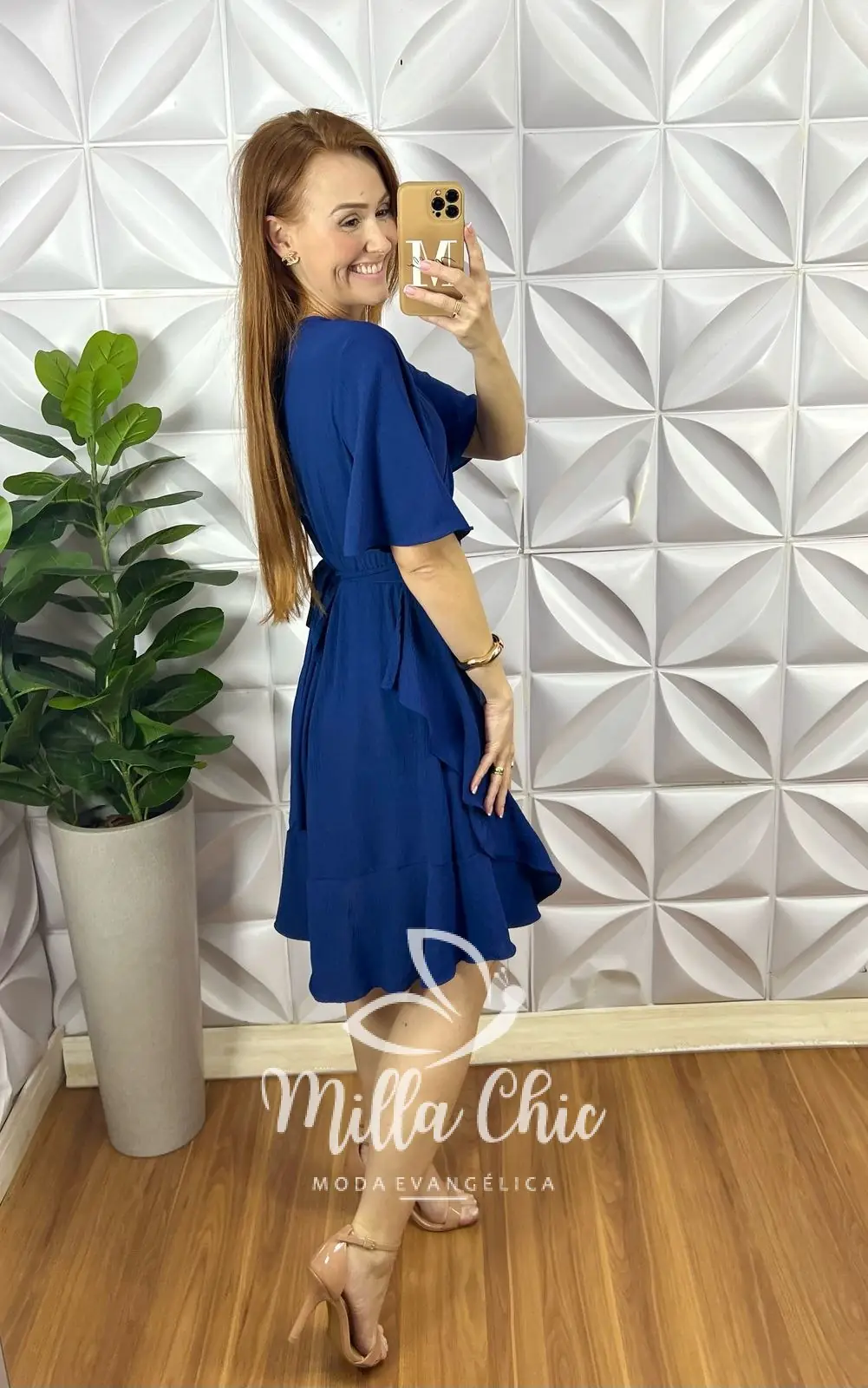 Vestido Envelope Abigail Liso – Azul Marinho – Milla Chic Vestido Envelope Abigail Liso - Azul Marinho - Milla Chic