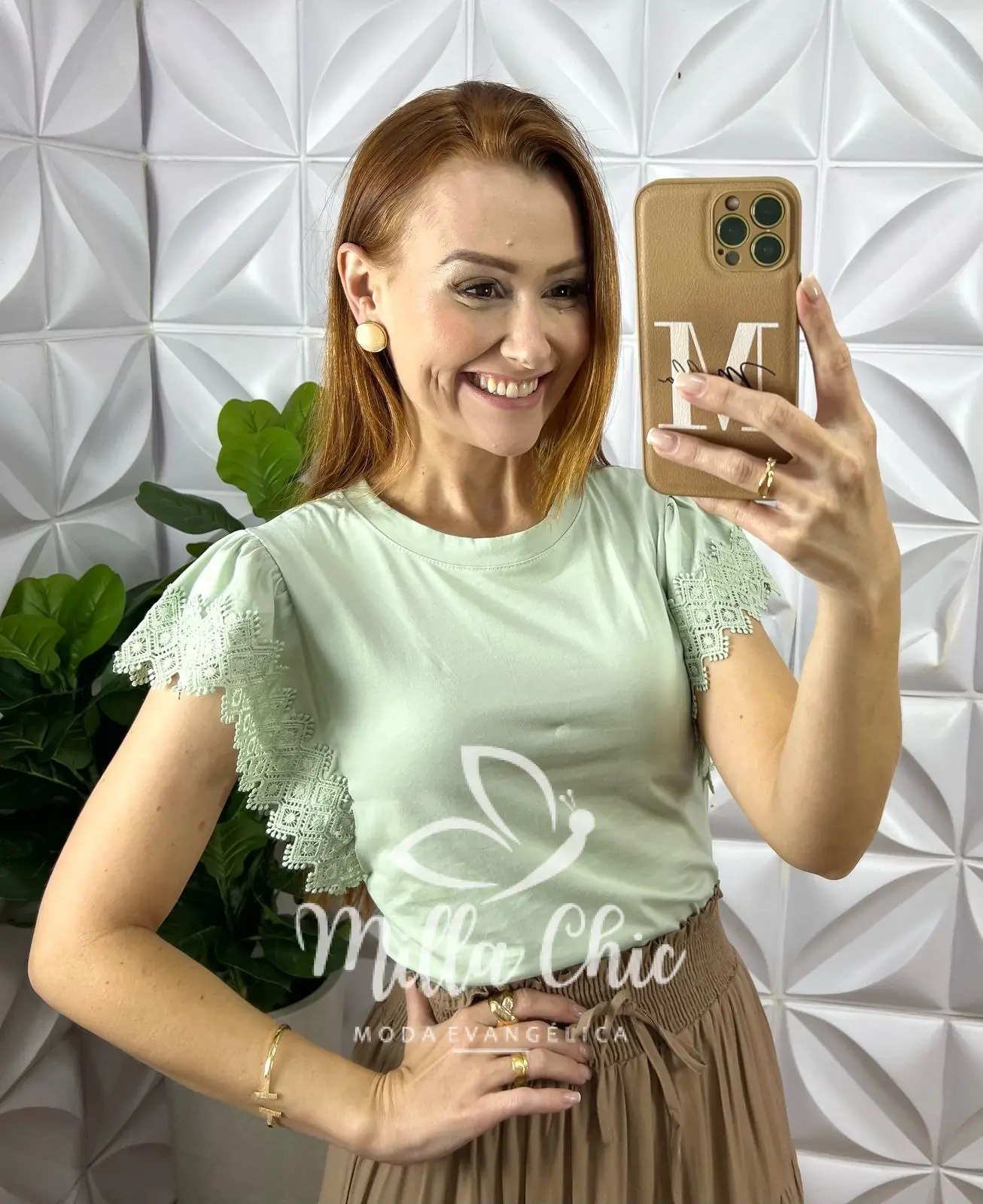 Blusa Athenas Em Malha Com Manga Guipper – Verde – Milla Chic Blusa Athenas Em Malha Com Manga Guipper - Verde - Milla Chic