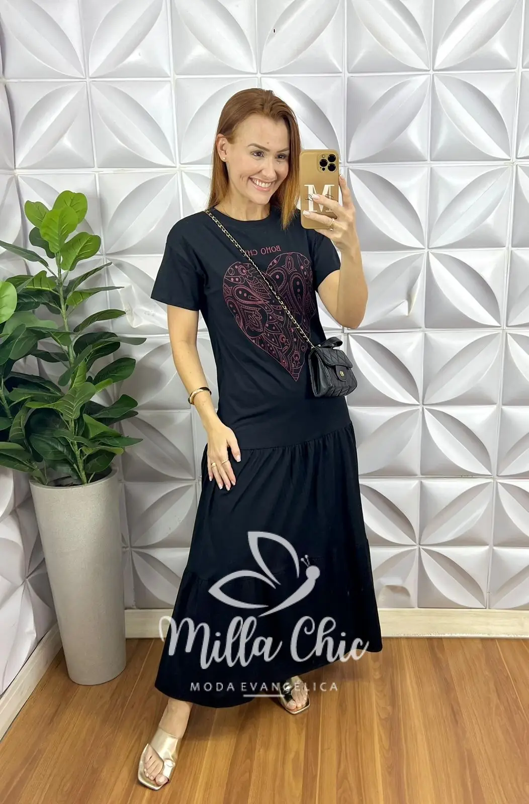 Vestido Boho Chic Malha Algodão – Preto – Milla Chic Vestido Boho Chic Malha Algodão - Preto - Milla Chic