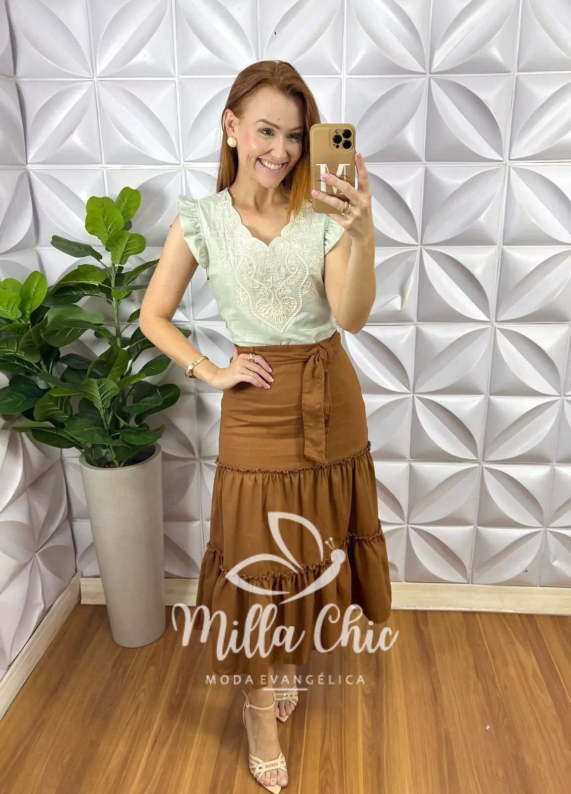 Blusa Marrocos Em Linho Bordada – Verde – Milla Chic Blusa Marrocos Em Linho Bordada - Verde - Milla Chic