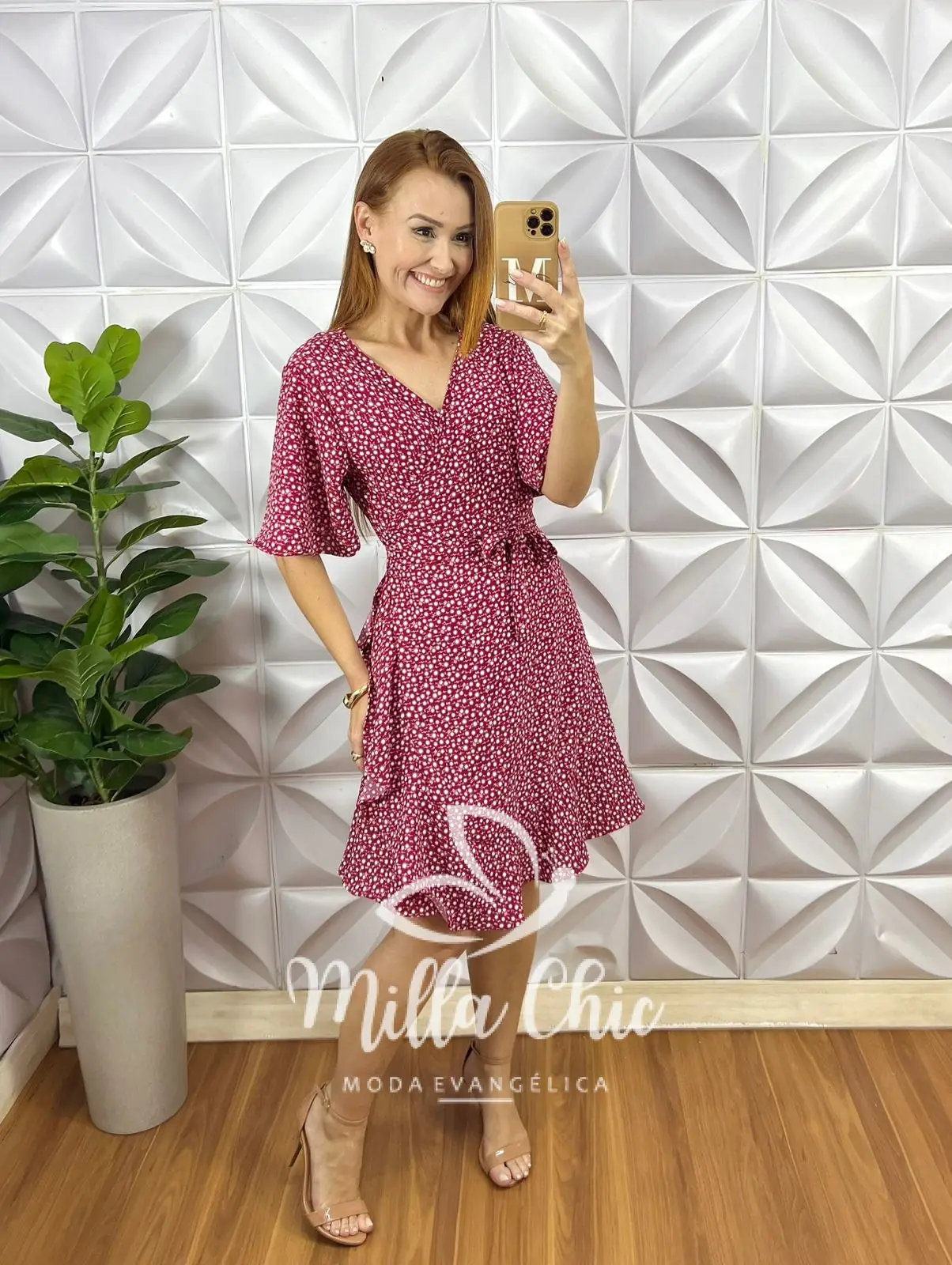 Vestido Envelope Abigail – Cereja – Milla Chic Vestido Envelope Abigail - Cereja - Milla Chic