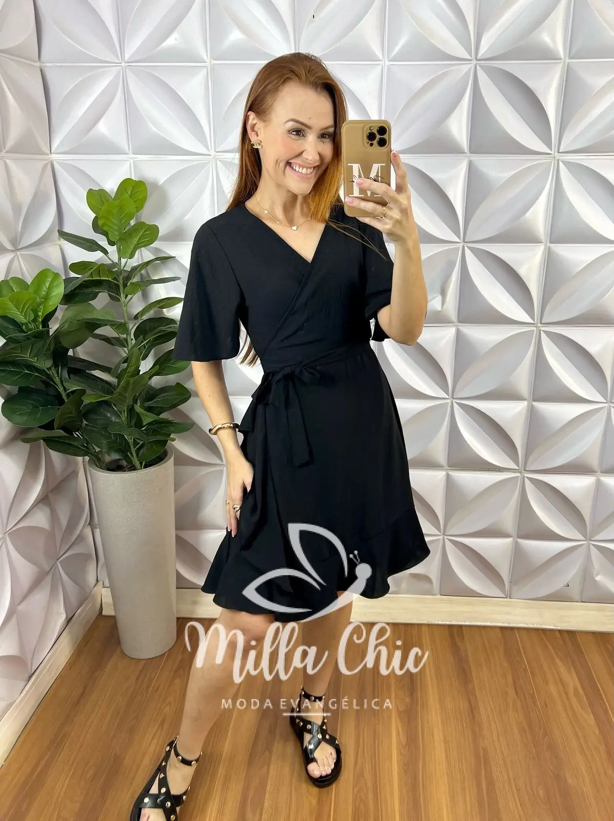 Vestido Envelope Abigail Liso – Preto – Milla Chic Vestido Envelope Abigail Liso - Preto - Milla Chic