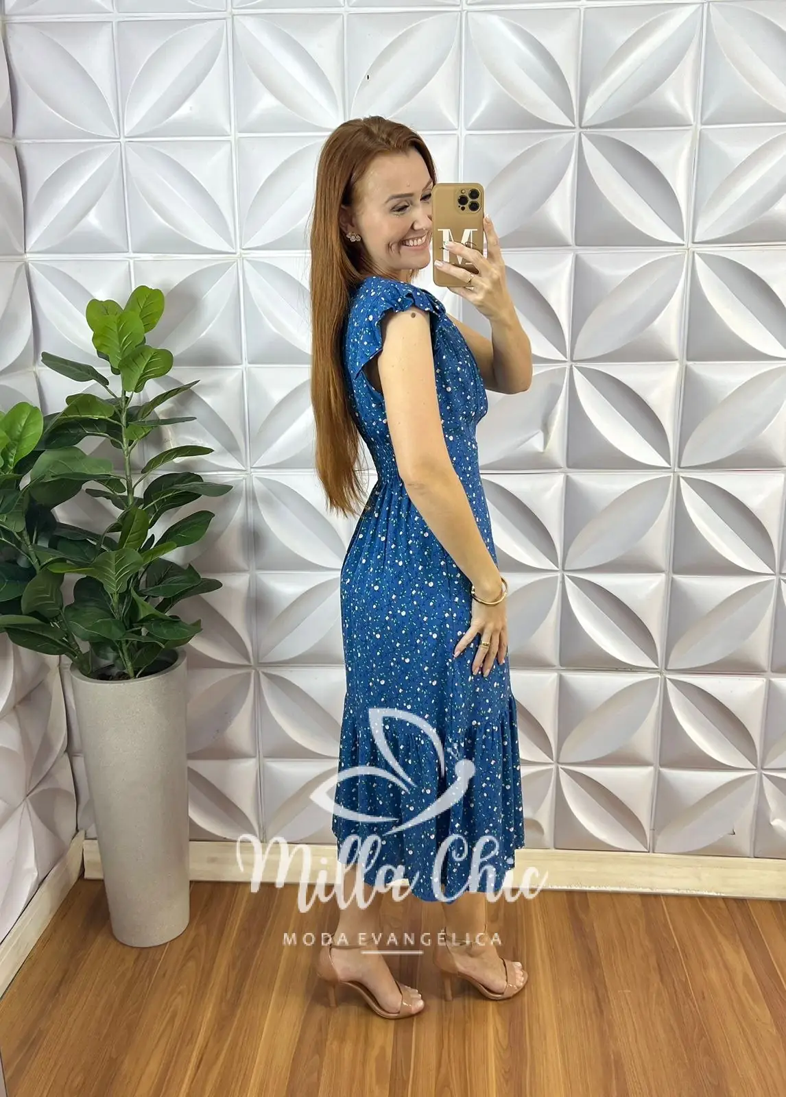 Vestido Safira Viscolinho – Azul Florido – Milla Chic Vestido Safira Viscolinho - Azul Florido - Milla Chic
