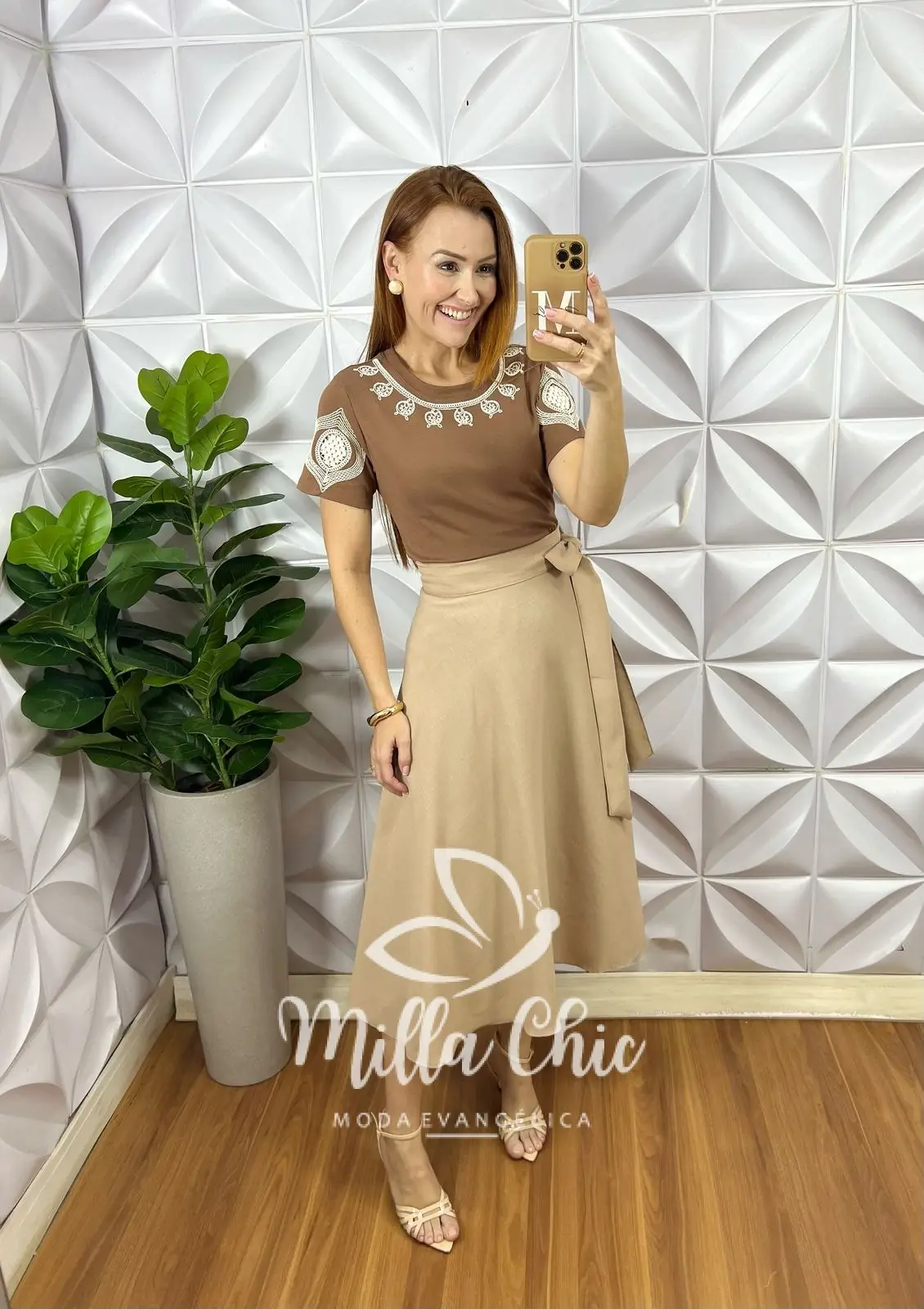 Saia Monalisa Envelope – Areia – Milla Chic Saia Monalisa Envelope - Areia - Milla Chic