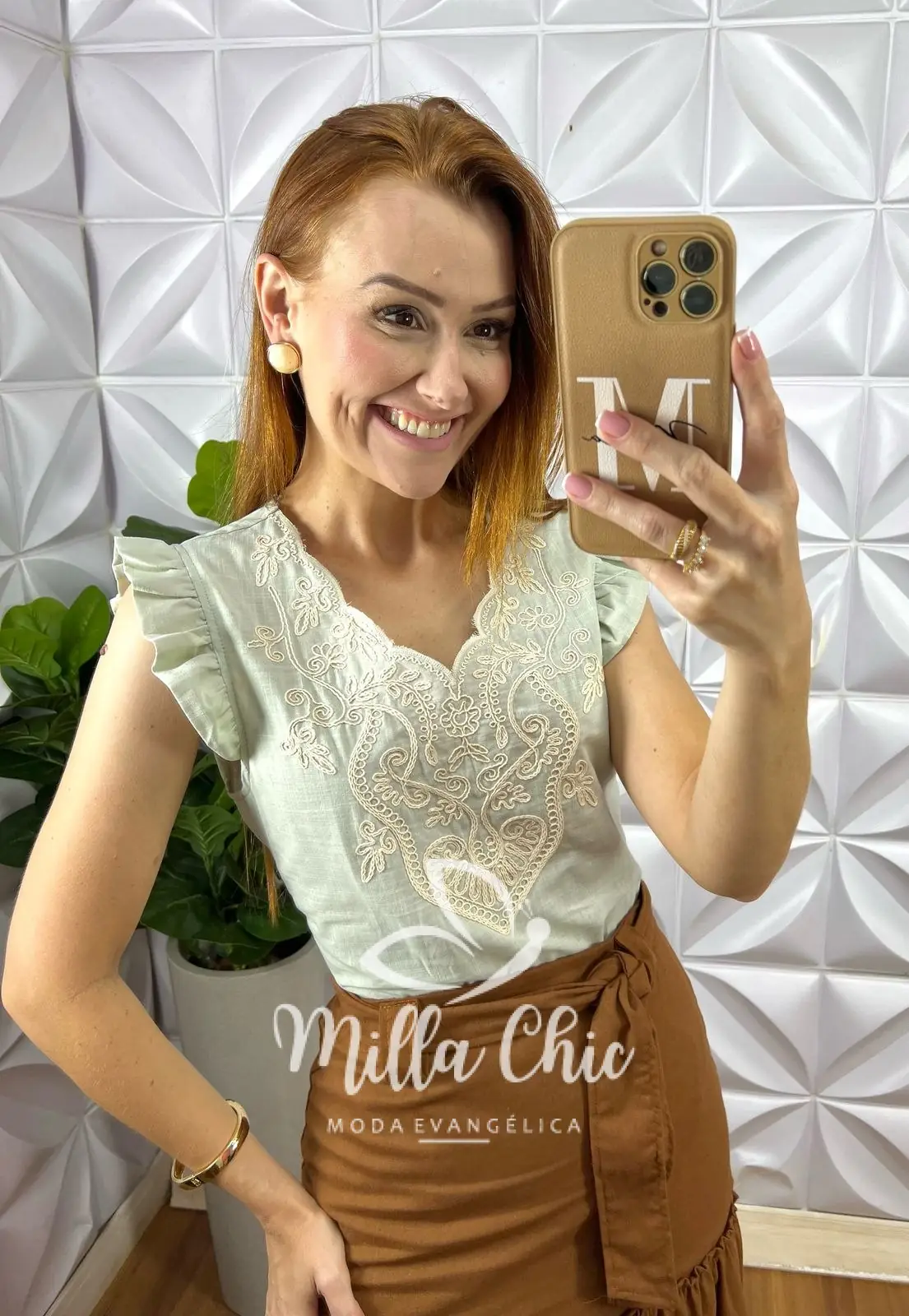 Blusa Marrocos Em Linho Bordada – Verde – Milla Chic Blusa Marrocos Em Linho Bordada - Verde - Milla Chic