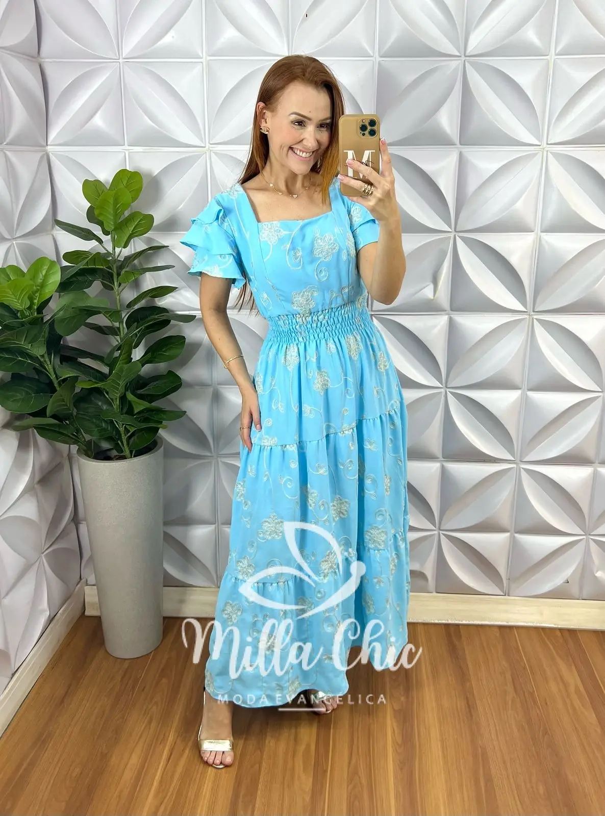Vestido Sônia Dunna Bordado – Azul – Milla Chic Vestido Sônia Dunna Bordado - Azul - Milla Chic