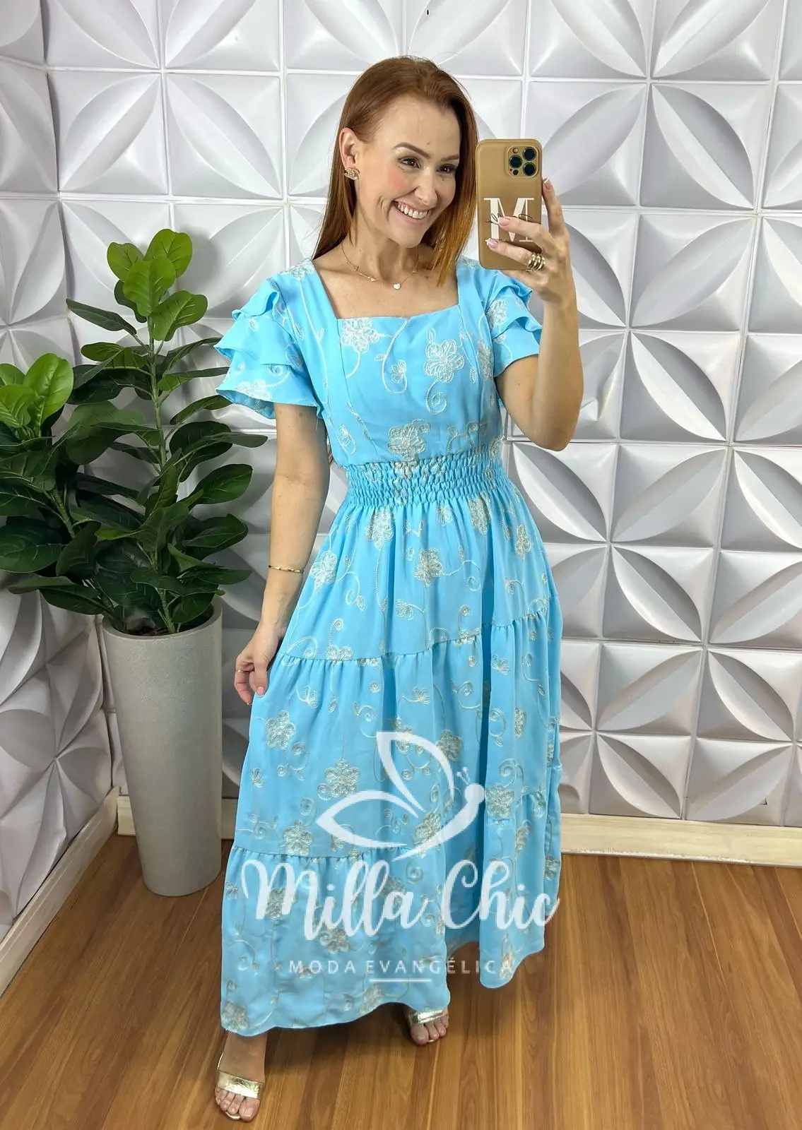 Vestido Sônia Dunna Bordado – Azul – Milla Chic Vestido Sônia Dunna Bordado - Azul - Milla Chic