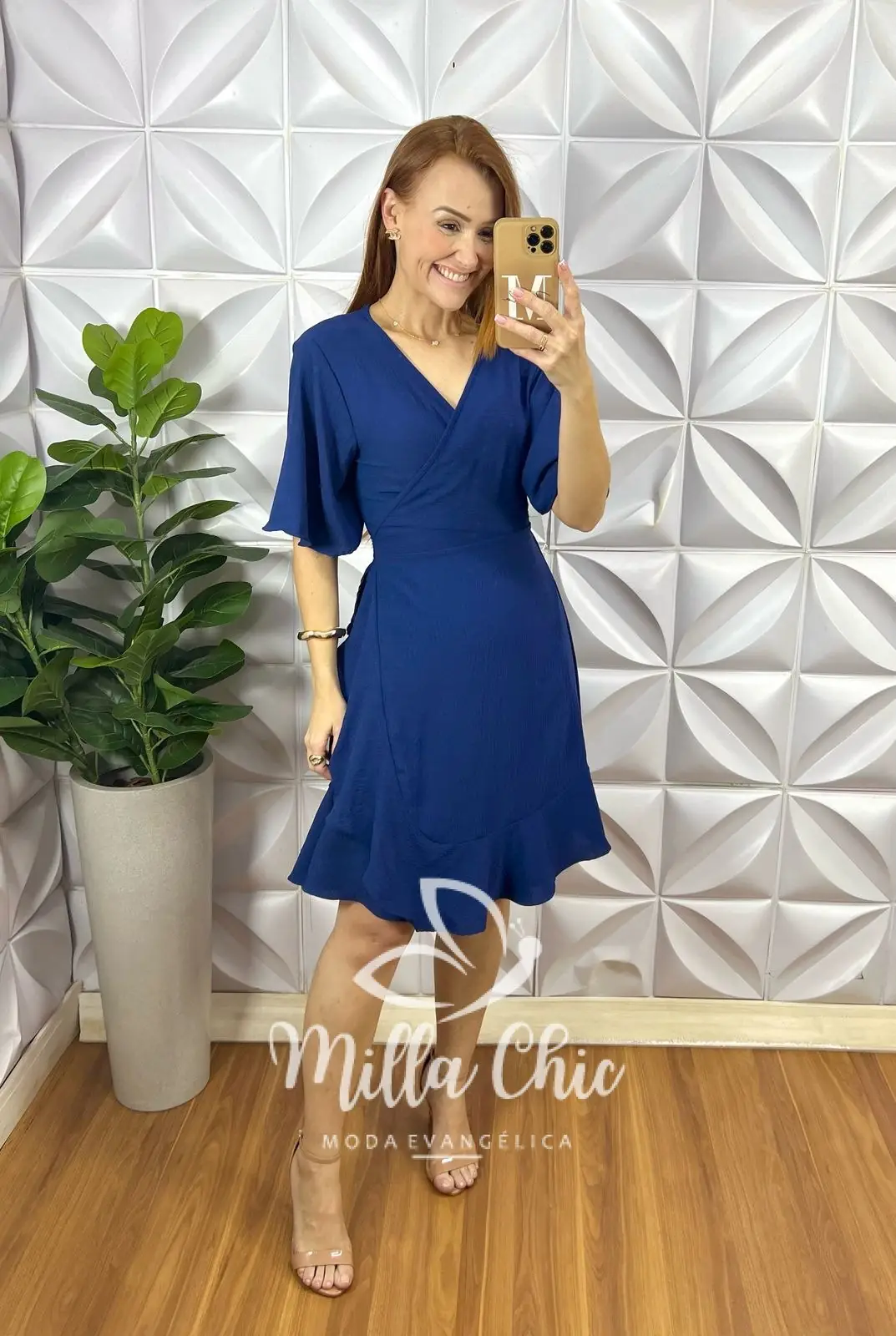Vestido Envelope Abigail Liso – Azul Marinho – Milla Chic Vestido Envelope Abigail Liso - Azul Marinho - Milla Chic