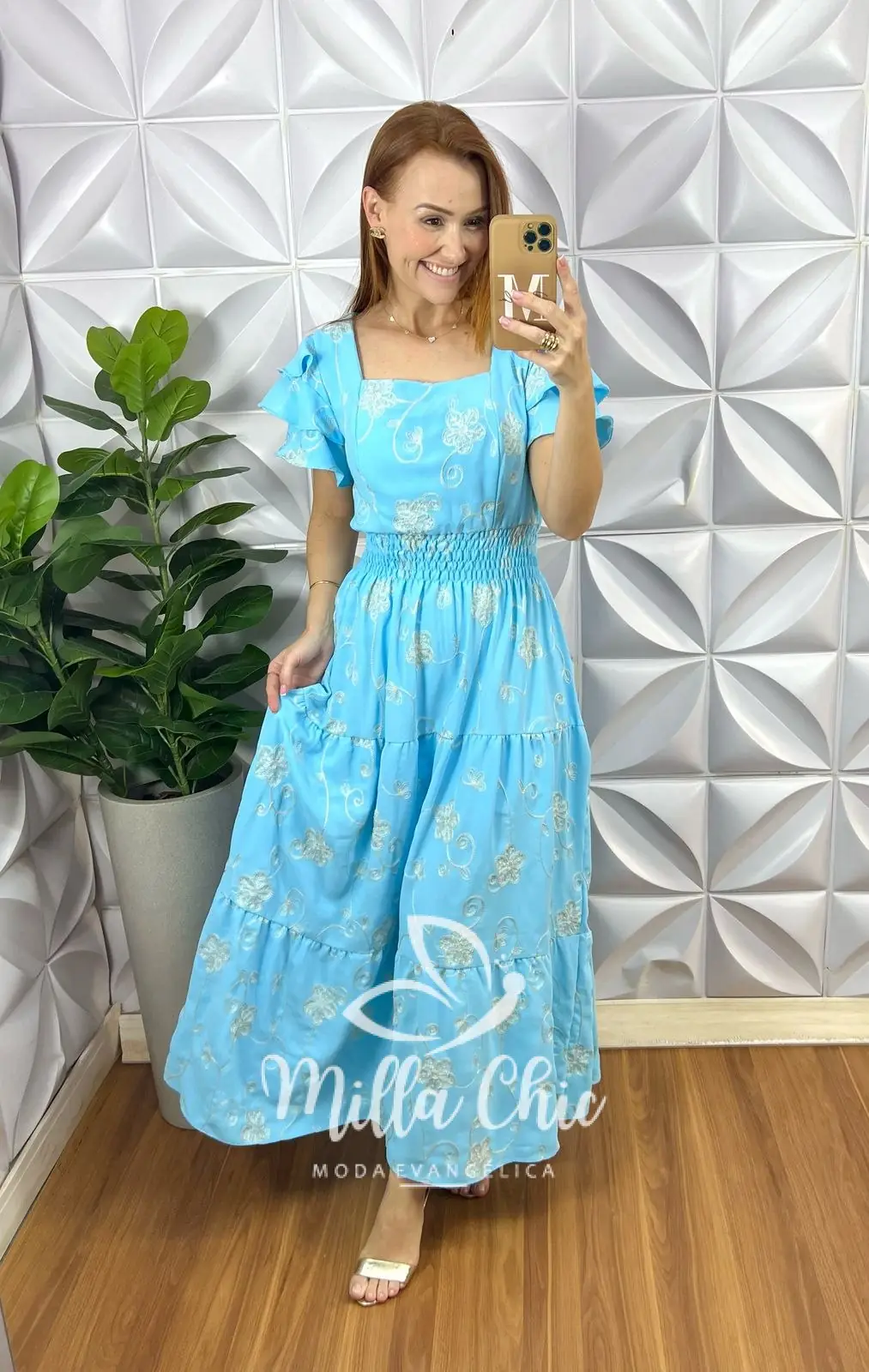 Vestido Sônia Dunna Bordado – Azul – Milla Chic Vestido Sônia Dunna Bordado - Azul - Milla Chic