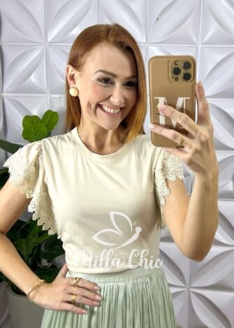 Milla Chic - millachic com br blusa athenas em malha com manga guipper areia 1 Blusa Athenas Em Malha Com Manga Guipper - Areia - Milla Chic