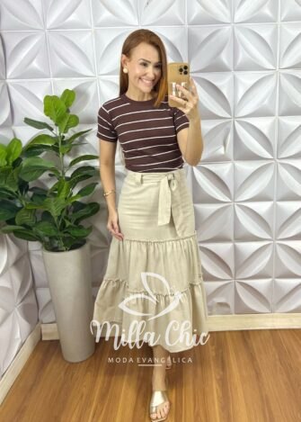 Milla Chic - millachic com br blusa canelada basica chic listras marrom 1 Blusa Canelada Básica Chic Listras - Marrom - Milla Chic