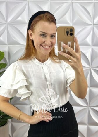 Blusa Kali Viscose Com Poliamida - Branca - Milla Chic