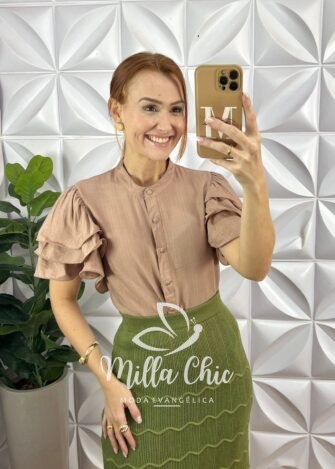 Milla Chic - millachic com br blusa kali viscose com poliamida marrom Blusa Kali Viscose Com Poliamida - Marrom - Milla Chic