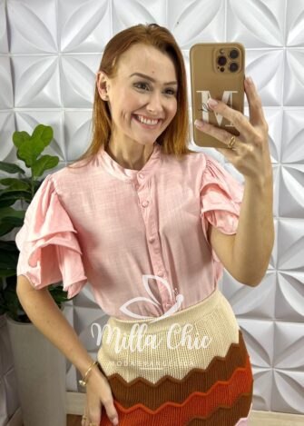 Milla Chic - millachic com br blusa kali viscose com poliamida rosa 1 Blusa Kali Viscose Com Poliamida - Rosa - Milla Chic