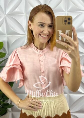 Milla Chic - millachic com br blusa kali viscose com poliamida rosa Blusa Kali Viscose Com Poliamida - Rosa - Milla Chic