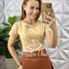 Blusa Rubi Com Broche Laço - Nude - Milla Chic