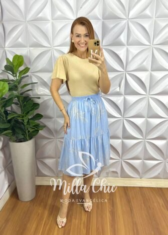 Blusa Tarsila Em Tricot Modal - Areia - Milla Chic