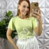 Blusa Tarsila Em Tricot Modal - Verde - Milla Chic
