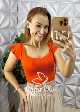 Body Maresia Anarruga - Laranja - Milla Chic