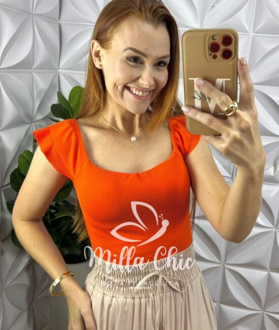 Body Maresia Anarruga - Laranja - Milla Chic