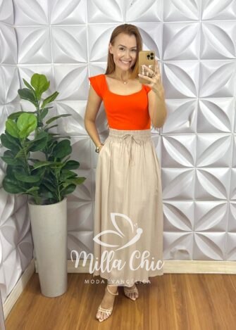 Body Maresia Anarruga - Laranja - Milla Chic