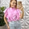 Camisa Genébra Em Crepe Acetinado - Rosa - Milla Chic