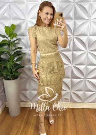 Conjunto Em Renda Ibiza - Nude - Milla Chic