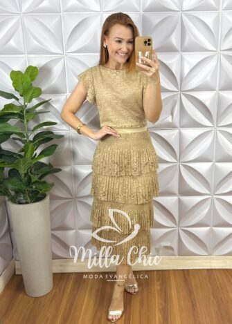 Conjunto Em Renda Ibiza - Nude - Milla Chic