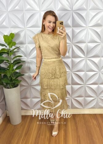 Conjunto Em Renda Ibiza - Nude - Milla Chic