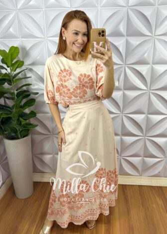 Conjunto Em Viscolinho Caribe - Areia - Milla Chic