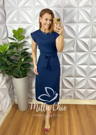 Conjunto Jordânia Moletinho - Azul Marinho - Milla Chic